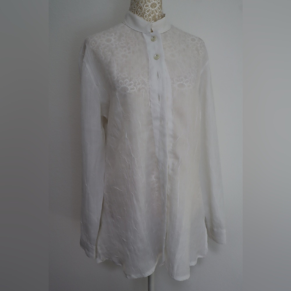 Vintage Made in Italy White Sheer Blouse